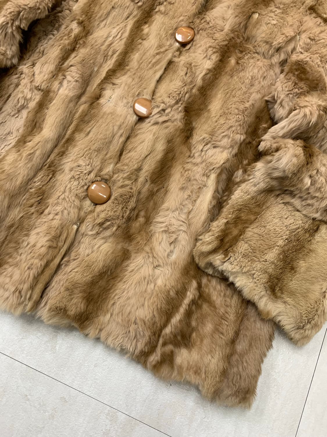 브라운 스트라이프 퍼 자켓 #01 상품이미지3