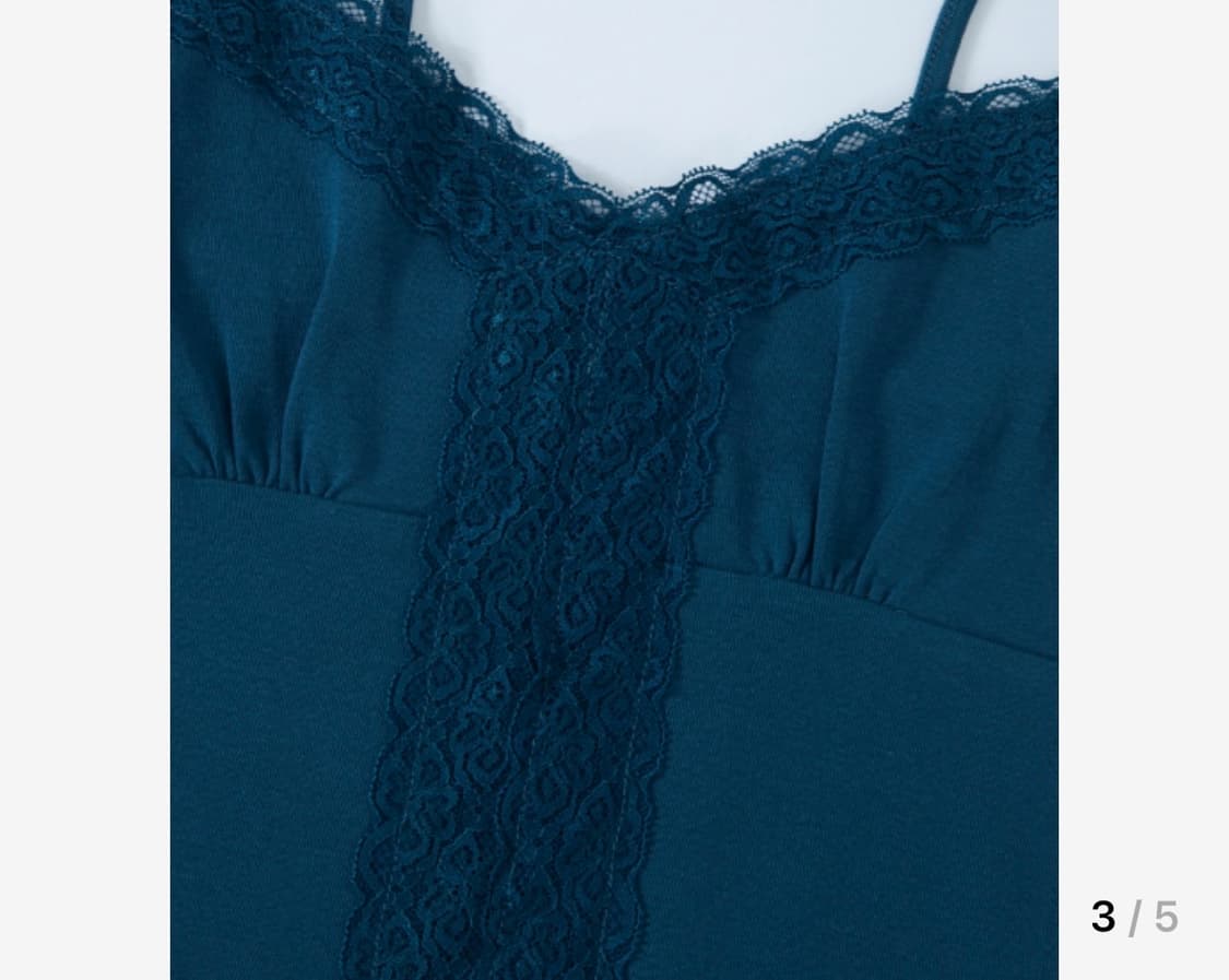 애즈온 COR LACE SLEEVELESS 블루그린 상품이미지2