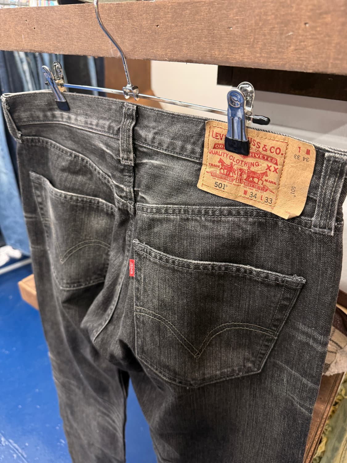 Levis 리바이스 501 흑청 데님 팬츠 상품이미지5