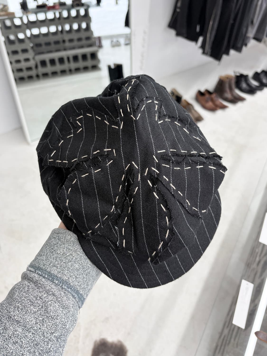 스티칭 패널 울 캡 상품이미지3