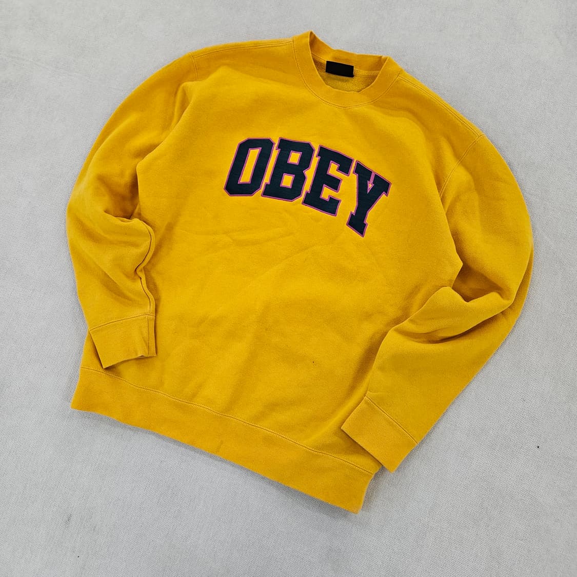 [M] 오베이 월드와이드 빅로고 기모 베이직 맨투맨 0116Y1 상품이미지1