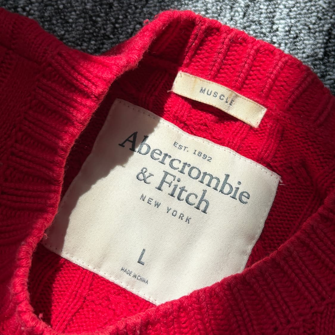 아베크롬비 레드 케이블 라운드넥 니트 상품이미지7