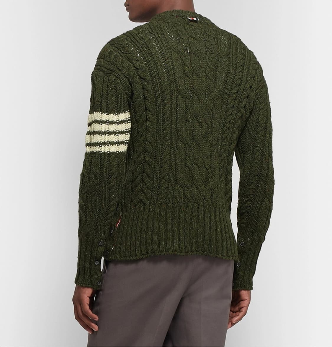 (A+/5) / 톰브라운 아란 사선완장 케이블 니트 다크 그린 상품이미지10