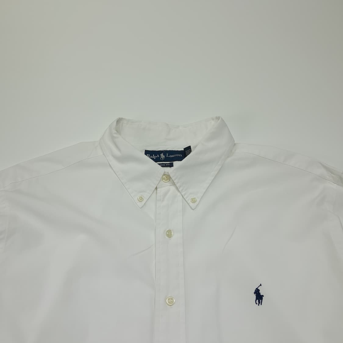 CL506 2XL 폴로 90s 코튼 버튼다운 네이비포니 화이트 셔츠 상품이미지2