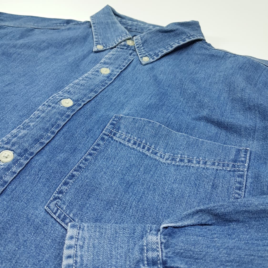 CL232 L 갭 90s 올드갭 데님 버튼다운 셔츠 남방 상품이미지4
