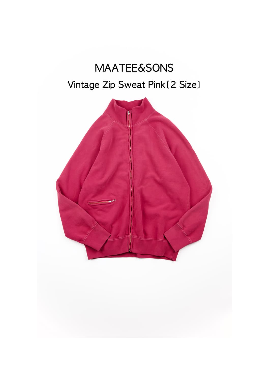 (새상품)Maatee&sons 빈티지 집 스웻 핑크 상품이미지1