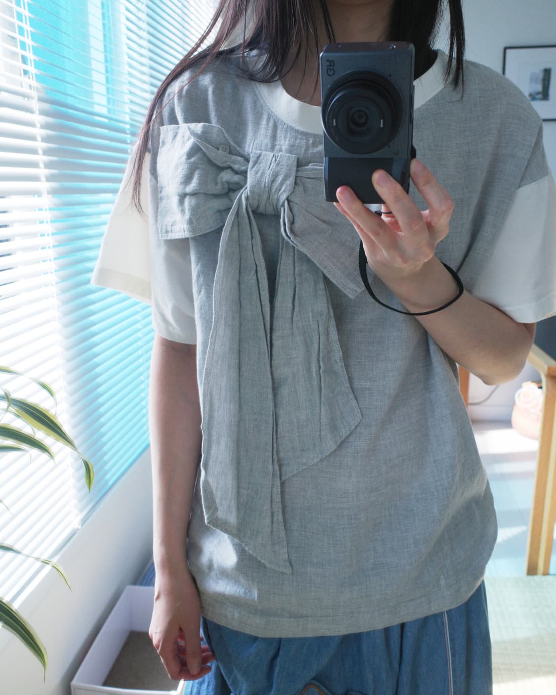 메르시보꾸 리본 반팔 티셔츠 상품이미지1