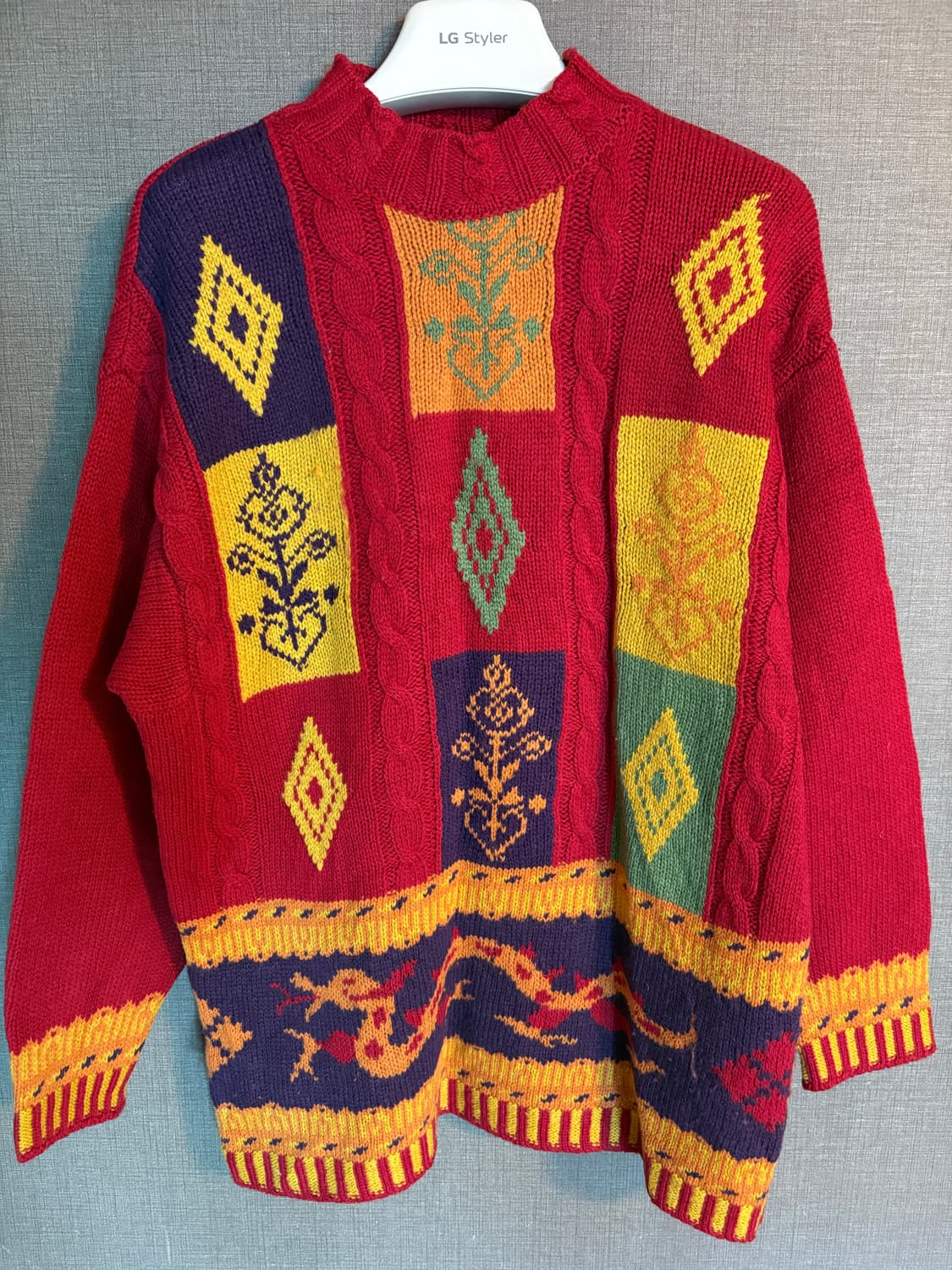 베네통 빈티지 울 니트 레드 Japan 상품이미지1