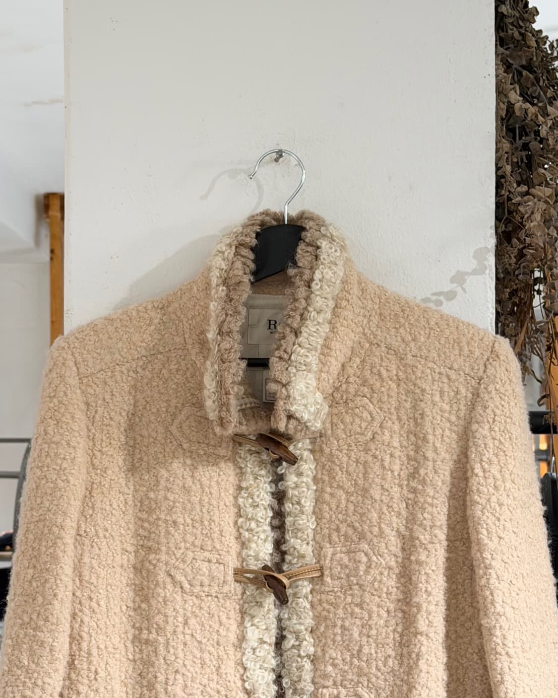 르네 베이지 트위드 포켓 더플 코트 상품이미지4