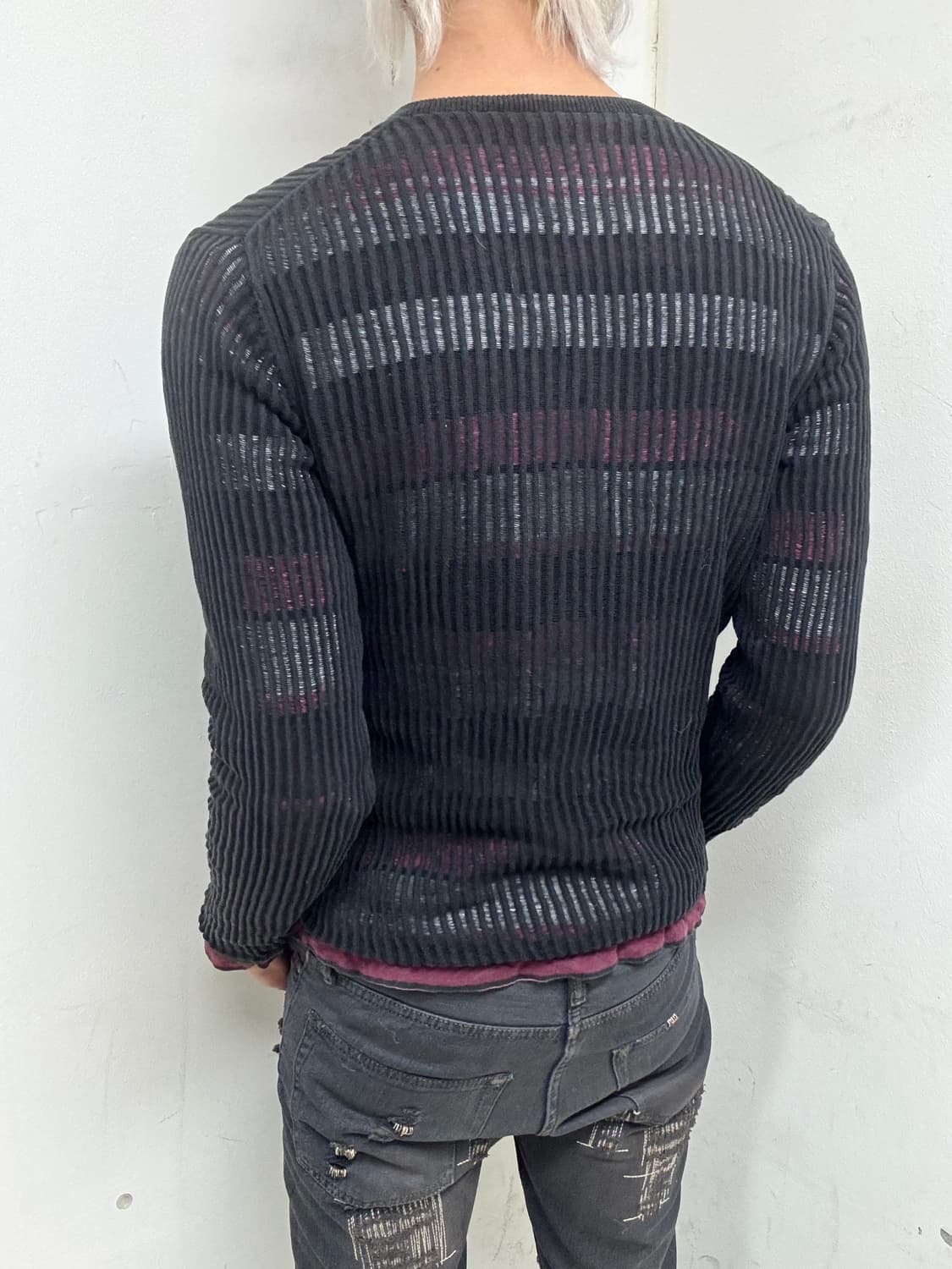 [Nicole]Black&Pink Stripe Layered Sleeve 상품이미지9