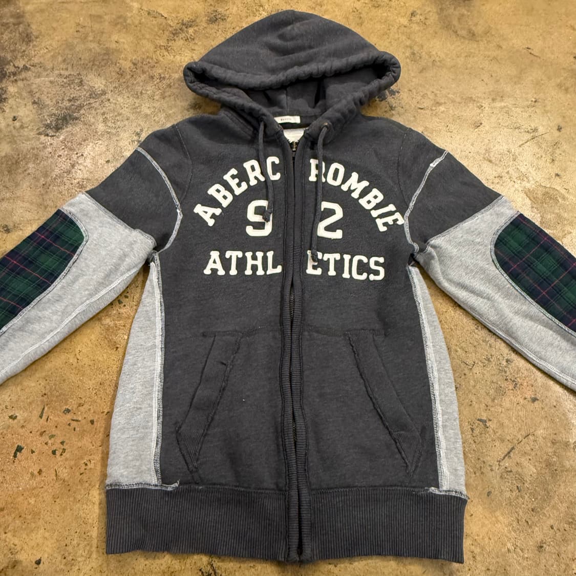 아베크롬비 그레이 체크 포인트 후드집업 상품이미지3