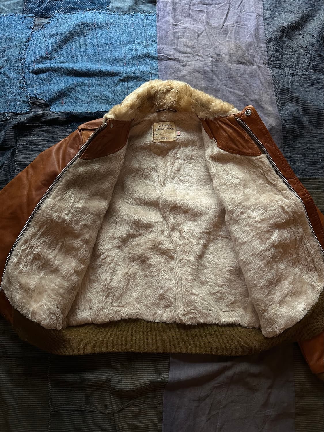 70s USA 빈티지 SCHOTT 쇼트 G-1 플라이트 레더 자켓 상품이미지7