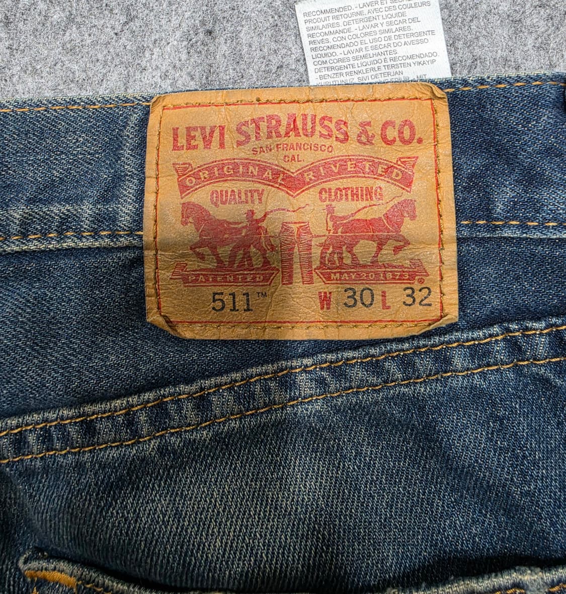 리바이스 511 워싱 디스트로이드 데님팬츠 청바지 30 x 32 상품이미지9