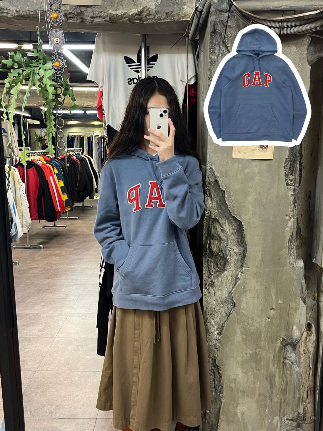 갭 후드티 스카이 블루 M #csz1843 상품이미지1