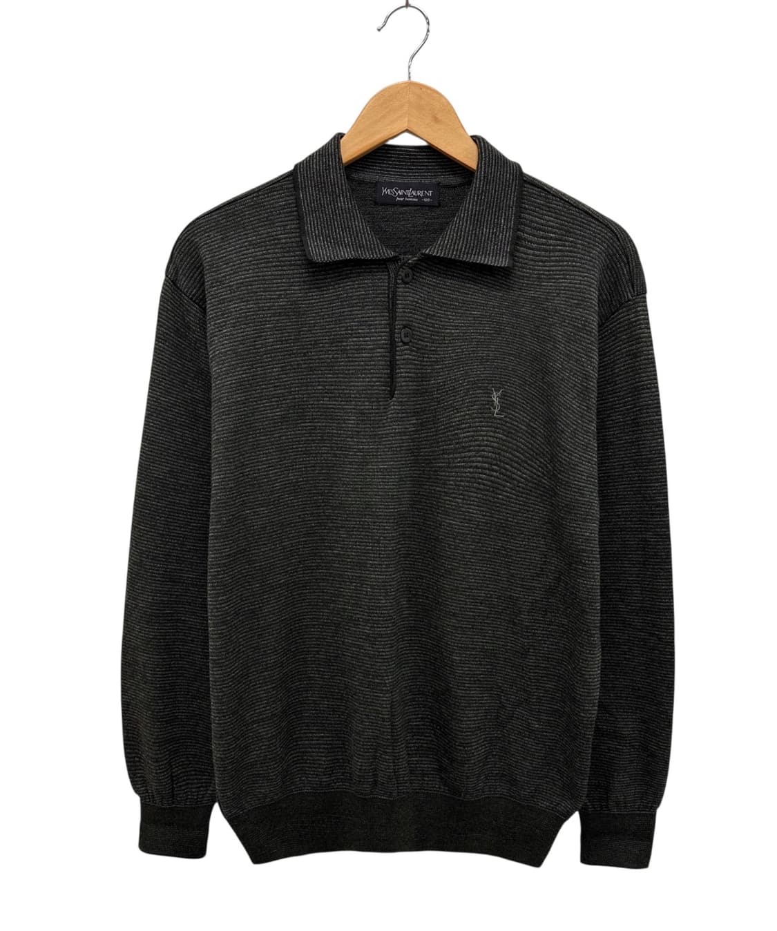 00s YSL 생로랑 울  긴팔 피케티 카키 (L)  상품이미지1