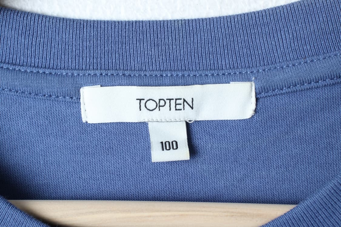 (L-XL) 탑텐 반팔 티셔츠 블루 무지 기본-H32267 상품이미지5