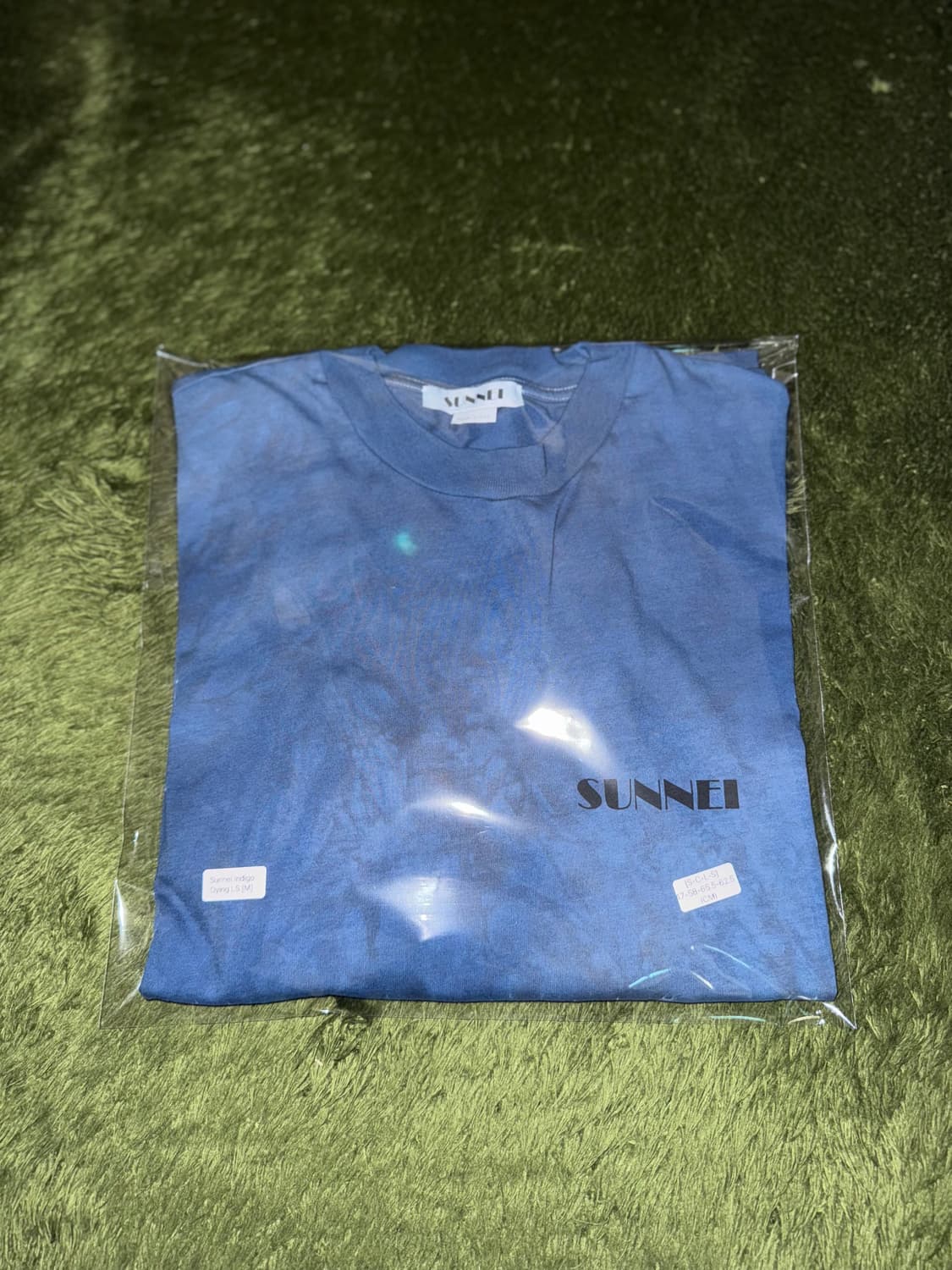 [M] SUNNEI 써네이 핸드 다잉 로고 프린트 롱슬리브 인디고 상품이미지10