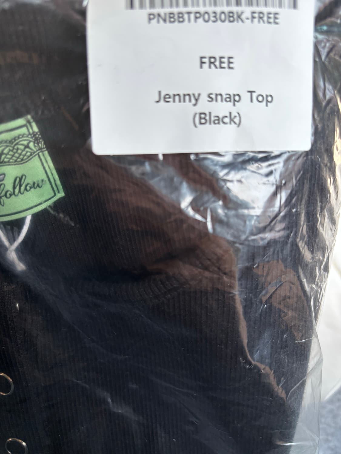 새상품)플리즈노팔로우 제니 스냅 탑 블랙  상품이미지5