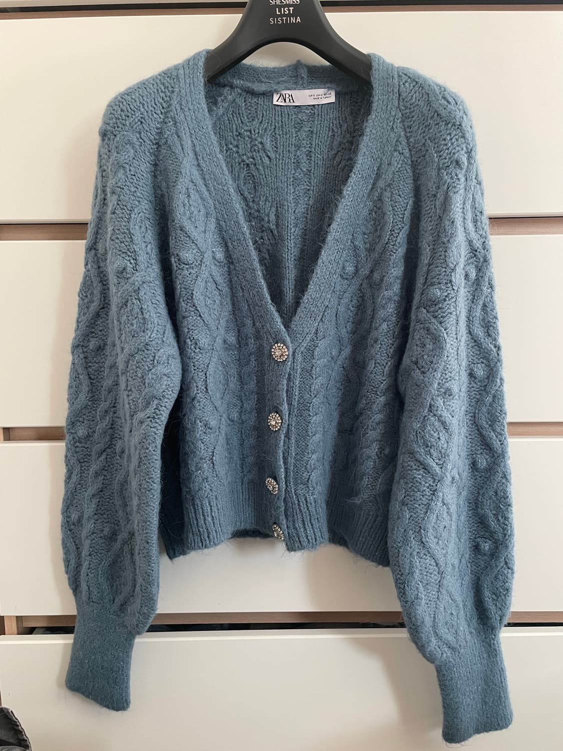 Zara 자라 주얼리버튼 케이블 니트 가디건 상품이미지4