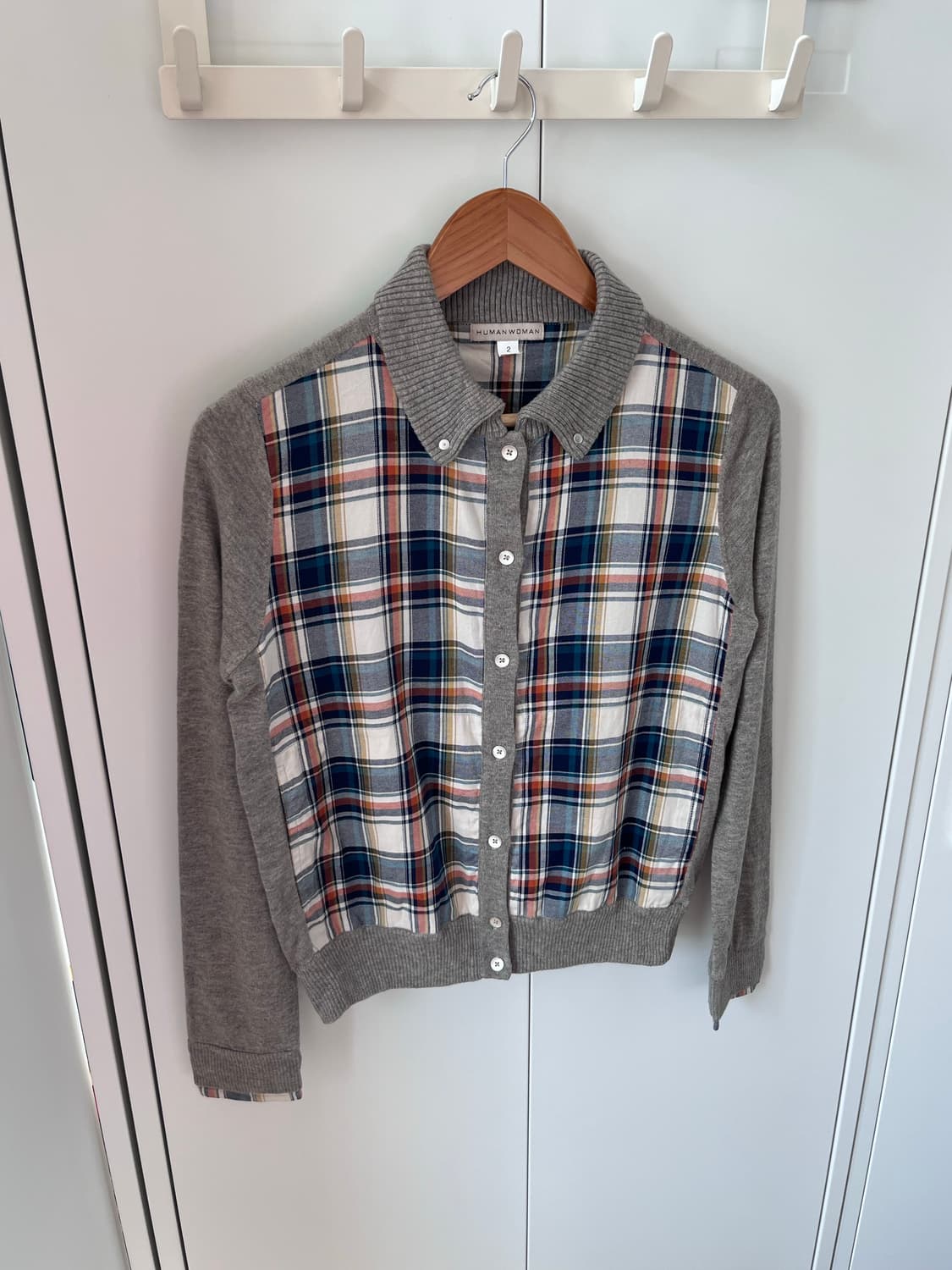 Human woman 체크 레이어드 가디건  상품이미지2