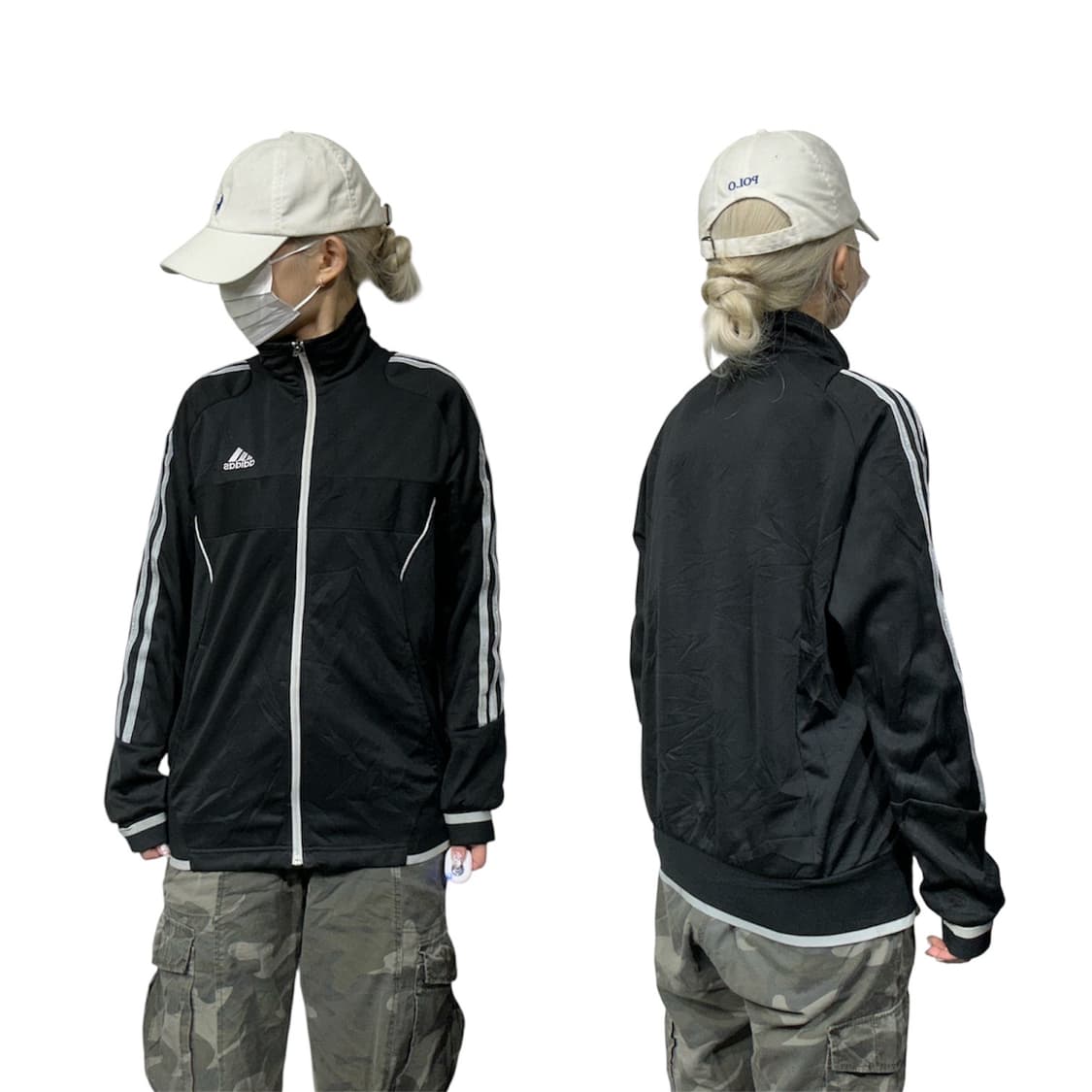 아디다스 블랙 그레이 삼선 트랙탑 져지 M 상품이미지1