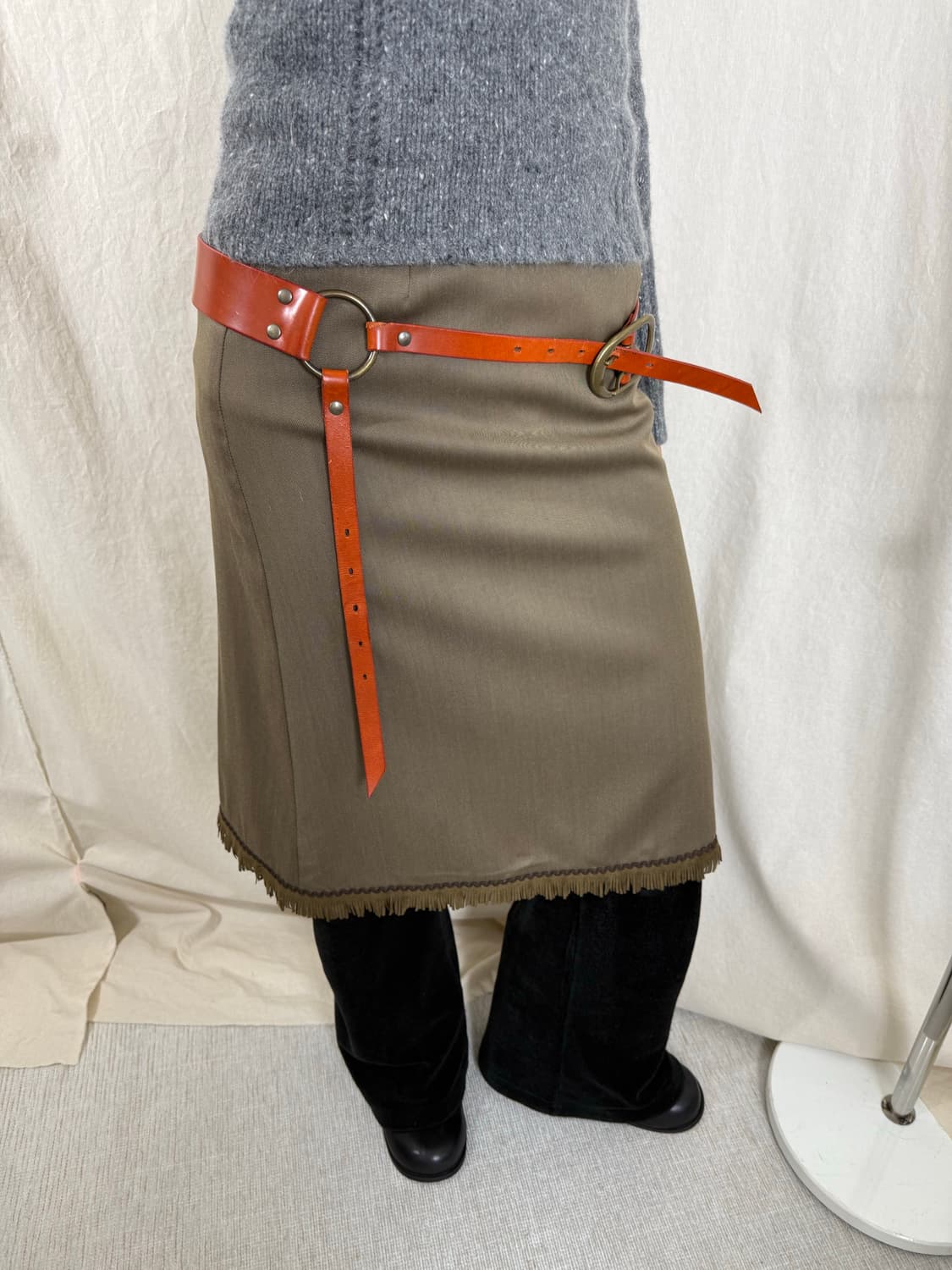 TRANS CONTINENTS 리얼 레더 벨트 상품이미지2