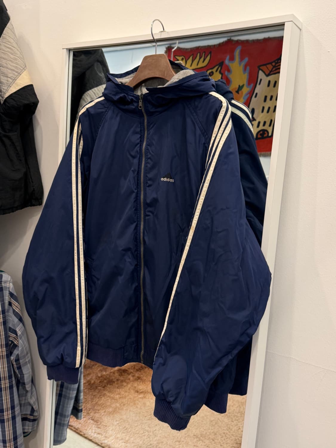 90s Adidas 아디다스 올드스쿨 스펠아웃 리버서블 자켓 상품이미지5