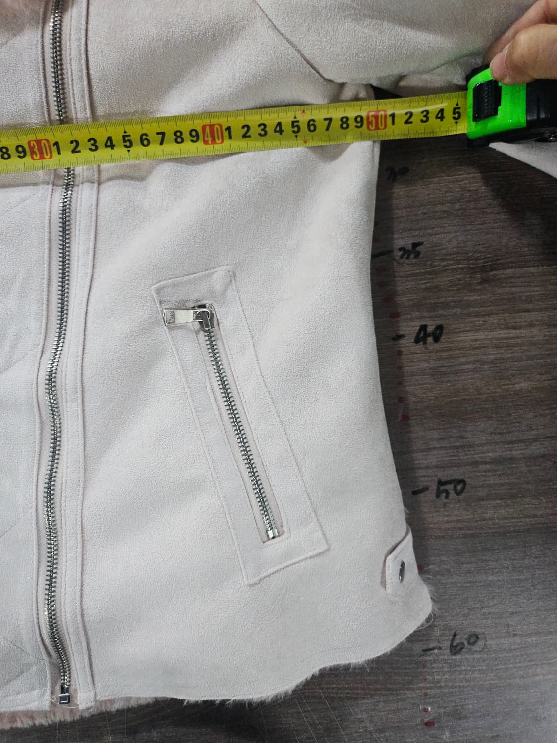 딸기우유빛깔 에코퍼 무스탕자켓  세탁완료  상품이미지10