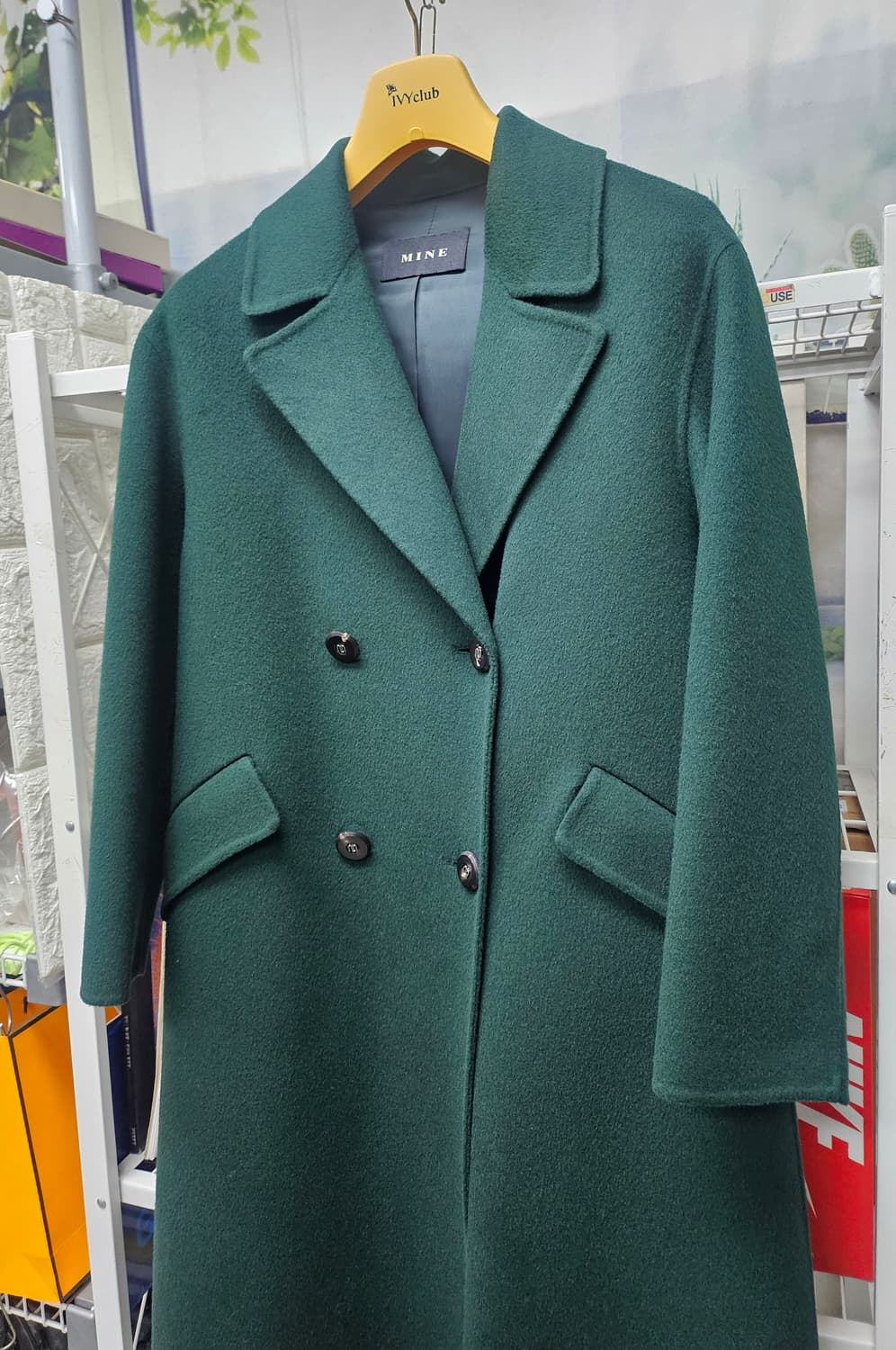 마인 여성롱코트 55 핸드메이드 그린 더블코트 AD11 상품이미지2