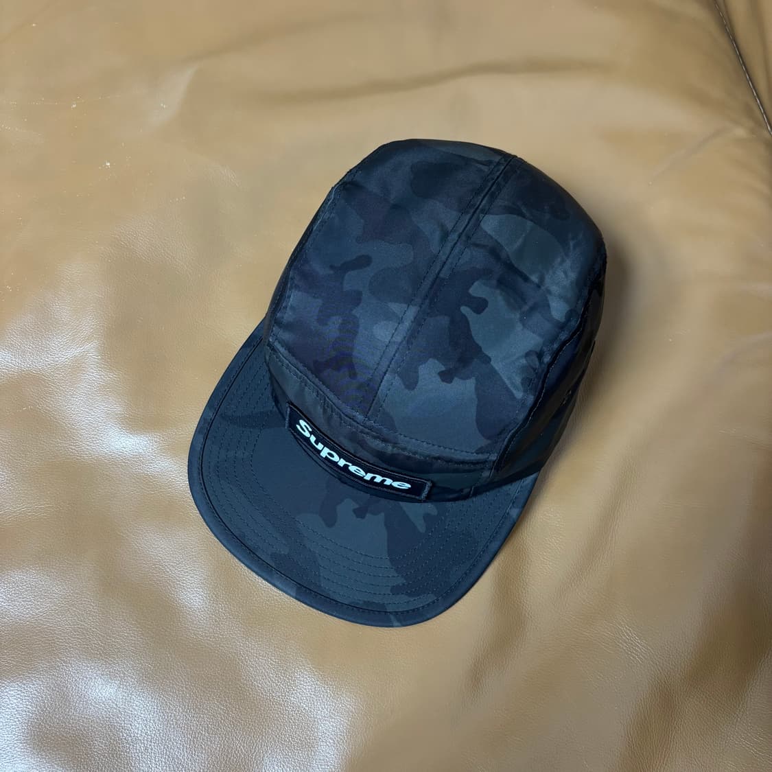 슈프림 캠프캡 모자 박스로고 나일론 카모 블랙 상품이미지5