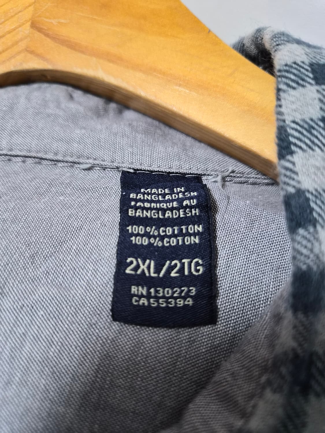 랭글러Wrangler 코튼 체크 셔츠 2XL사이즈 - S296 상품이미지5