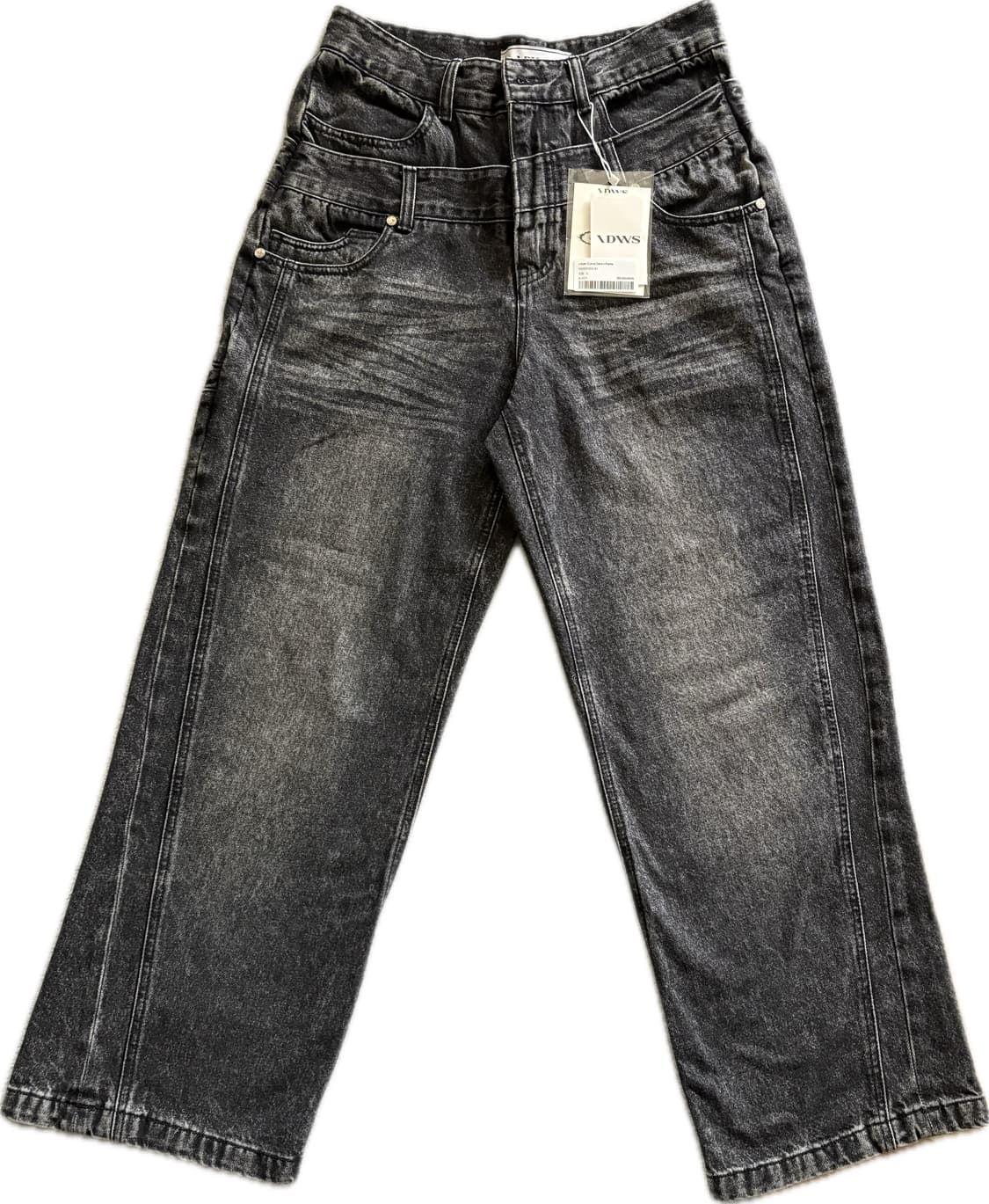 아이돈워너셀 Layer Curve Denim Pants Black 상품이미지5