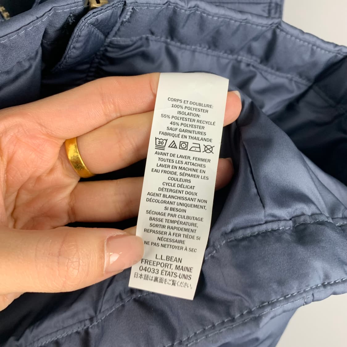 Llbean 엘엘빈 로고 네이비 조끼패딩 상품이미지5