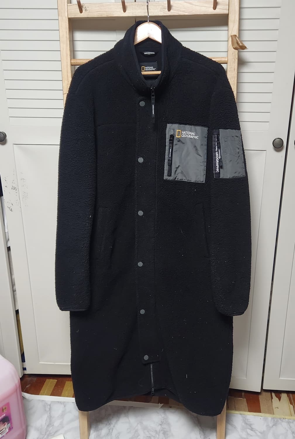 내셔널지오그래픽 롱 후리스 플러스 자켓 블랙 상품이미지1