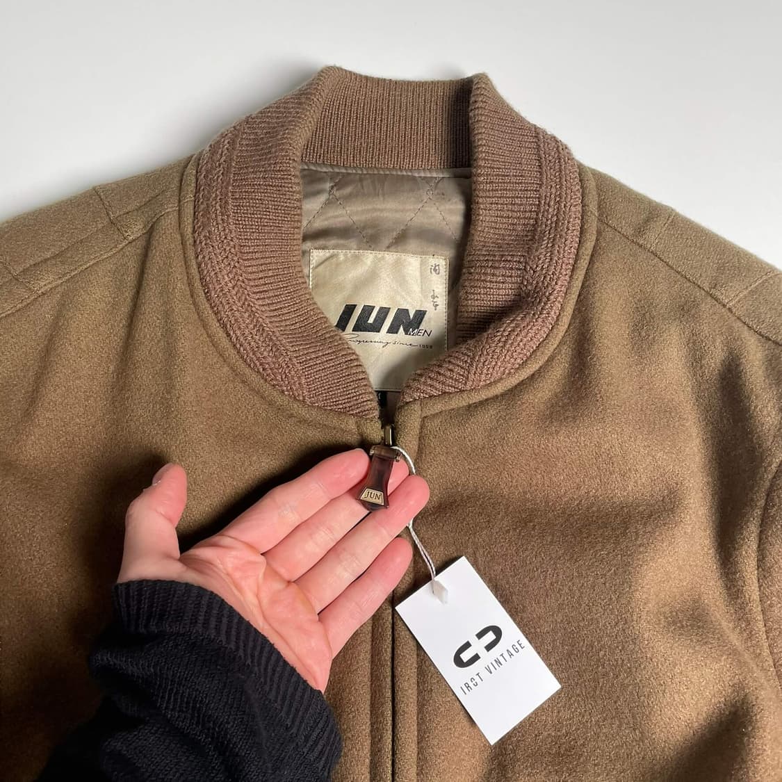 90's jun men 소가죽 바시티 봄버   상품이미지8