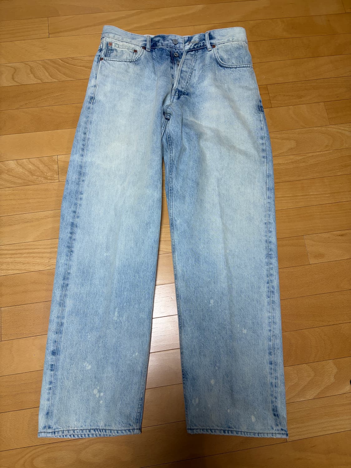 유니온블루 5pk 아콘 셀비지 와이드 데님 블리치 30 상품이미지1