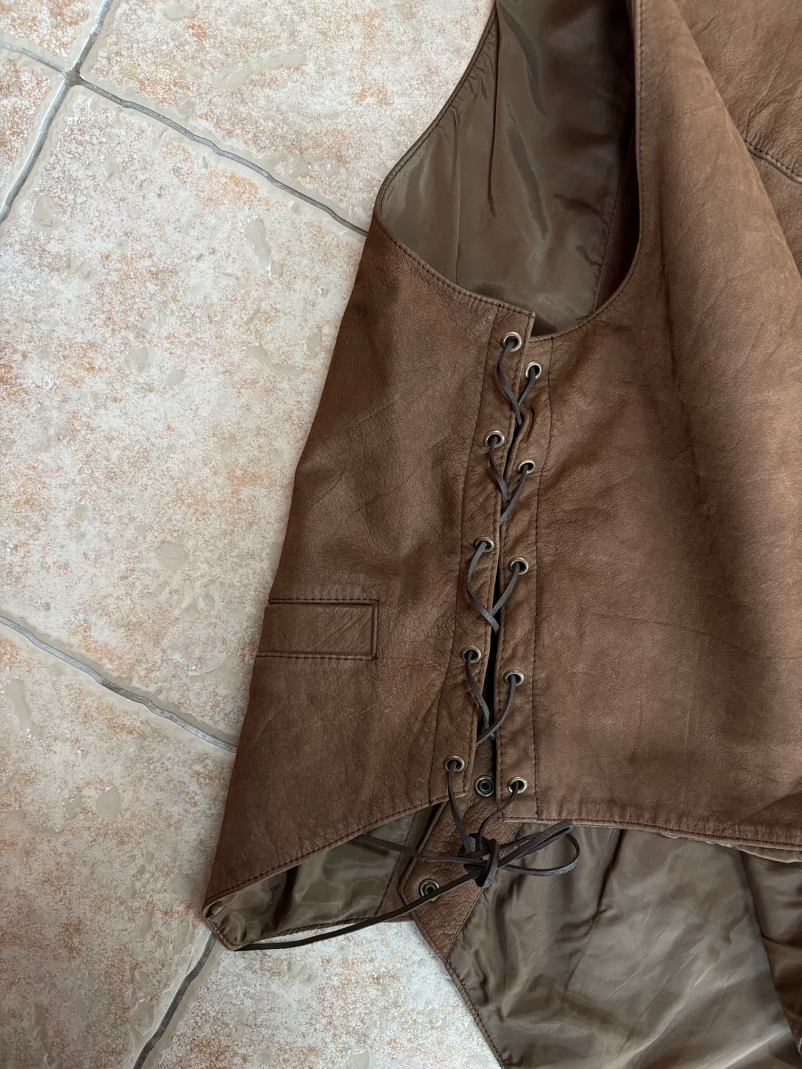 [3XL] High way brown leather vest 상품이미지7