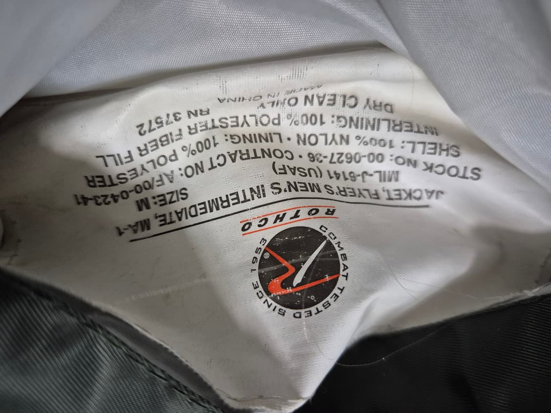 히스토리오브나스 패치 MA-1 로스코 항공자켓 상품이미지10