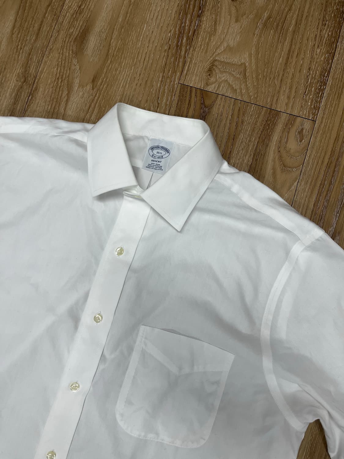 브룩스브라더스 화이트 반팔 드레스 셔츠 100 상품이미지2