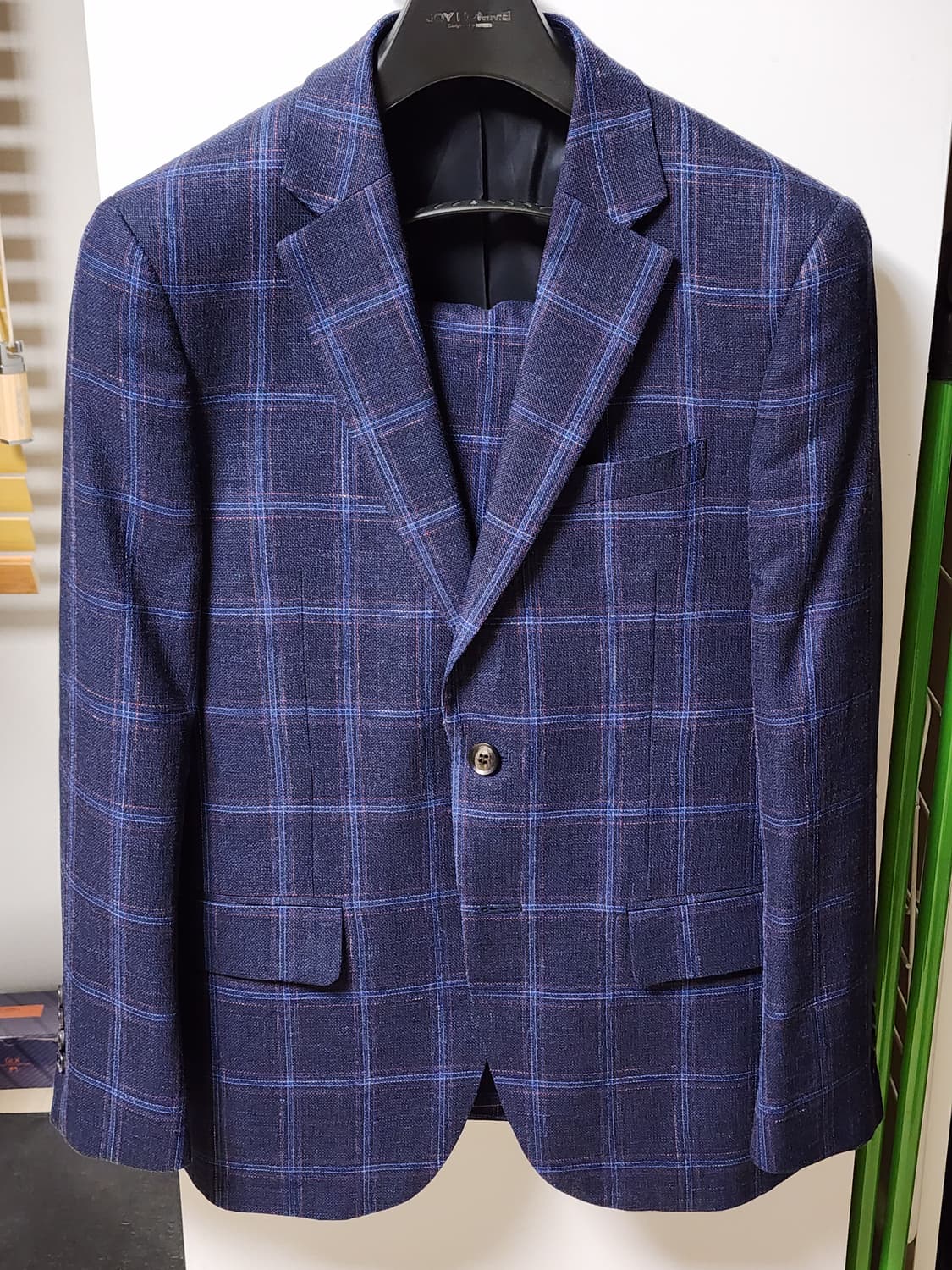 [BON] 이태리 까노니코 원단 네이비 체크 정장 (95사이즈) 상품이미지3