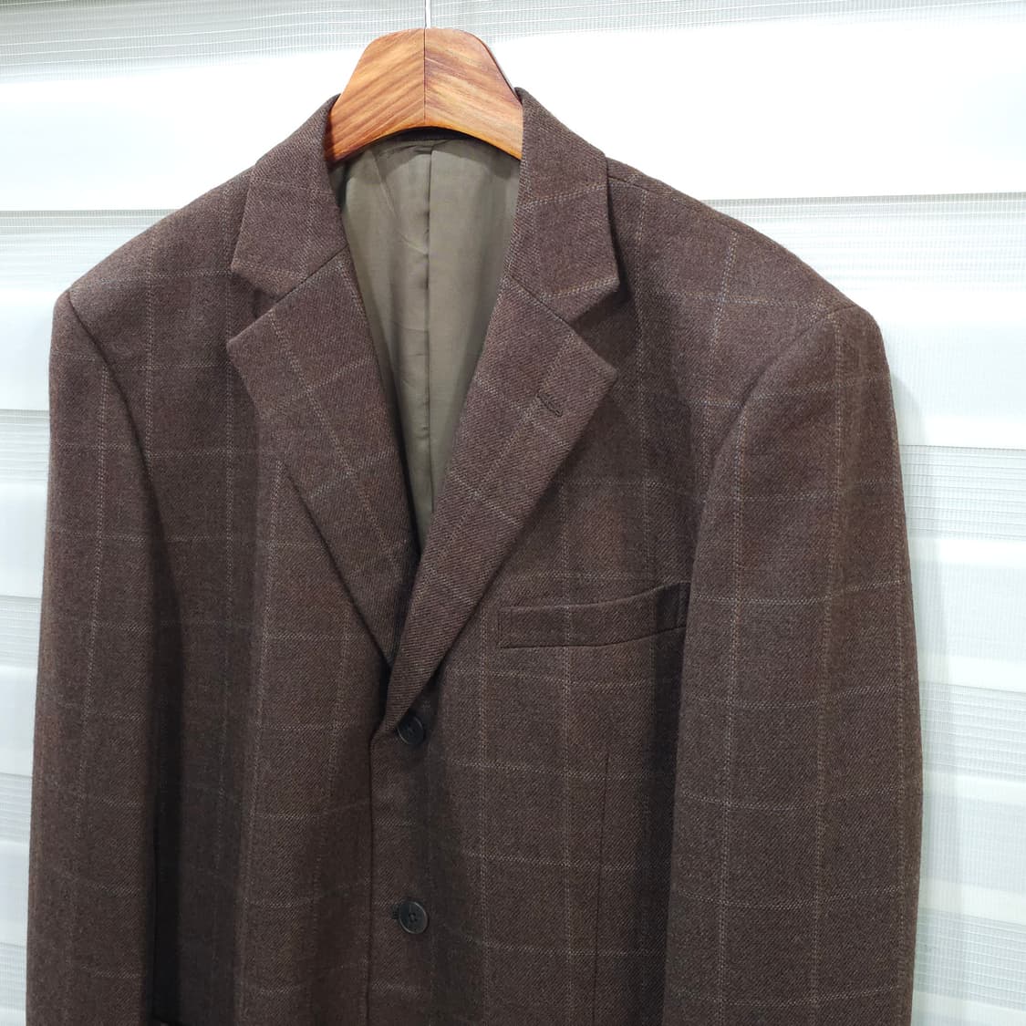 JAPAN 빈티지 체크울 3버튼 블레이져 자켓- L 상품이미지2