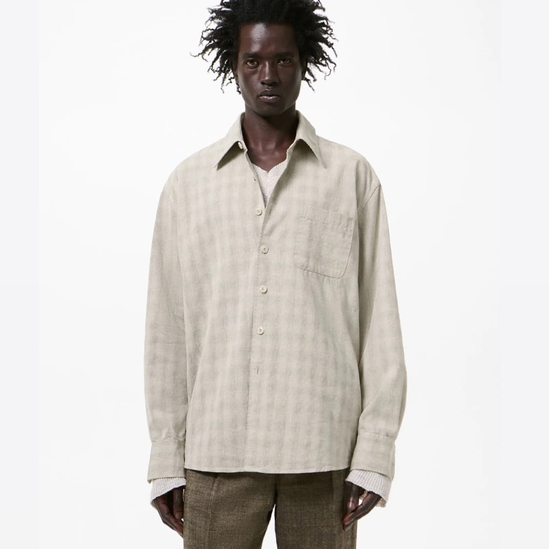 [46,48,50,52]아워레가시 26ss ABOVE 체크 셔츠 상품이미지1