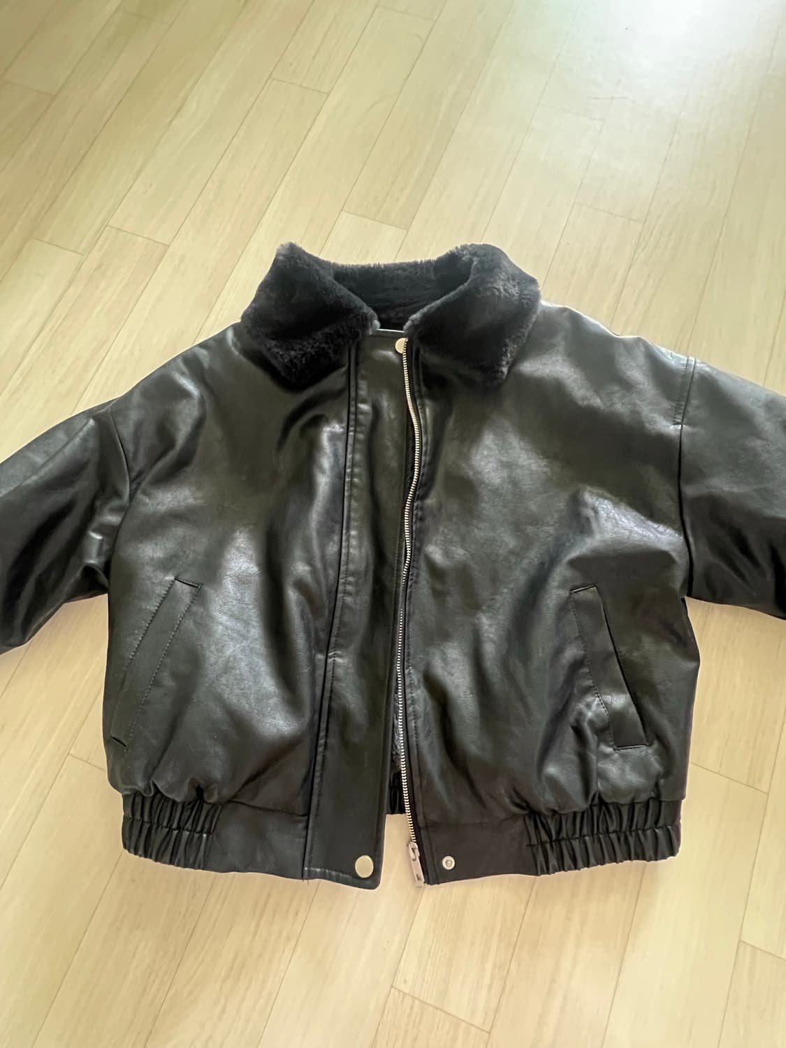 블랙업 크레시 퍼 레더 블루종 블랙 상품이미지1