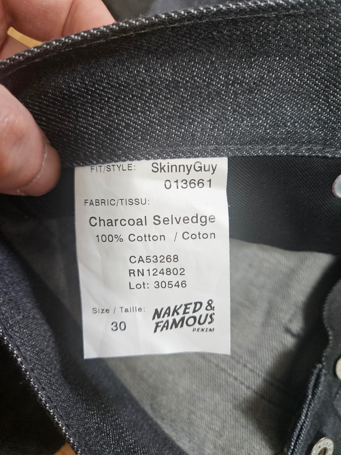 네이키드앤페이머스 스키니가이 차콜셀비지 30 상품이미지3