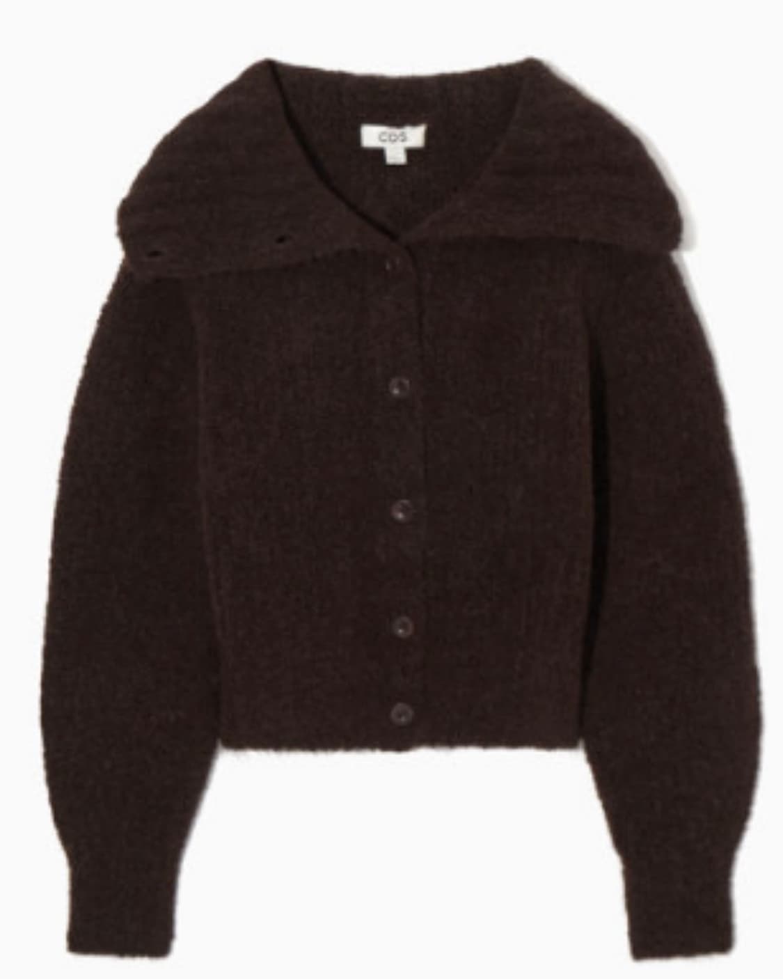 Cos 코스 스프레드 칼라 텍스처드 알파카 가디건 다크브라운 상품이미지2