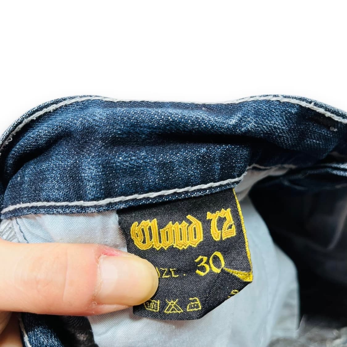 펑크 클라우드 파이톤 스컬 크로스 데님 하프 팬츠 상품이미지4