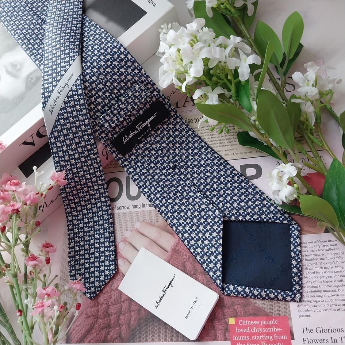 페라가모 실크 네이비 코끼리 패턴 넥타이 8cm 새제품 K1615
 상품이미지5