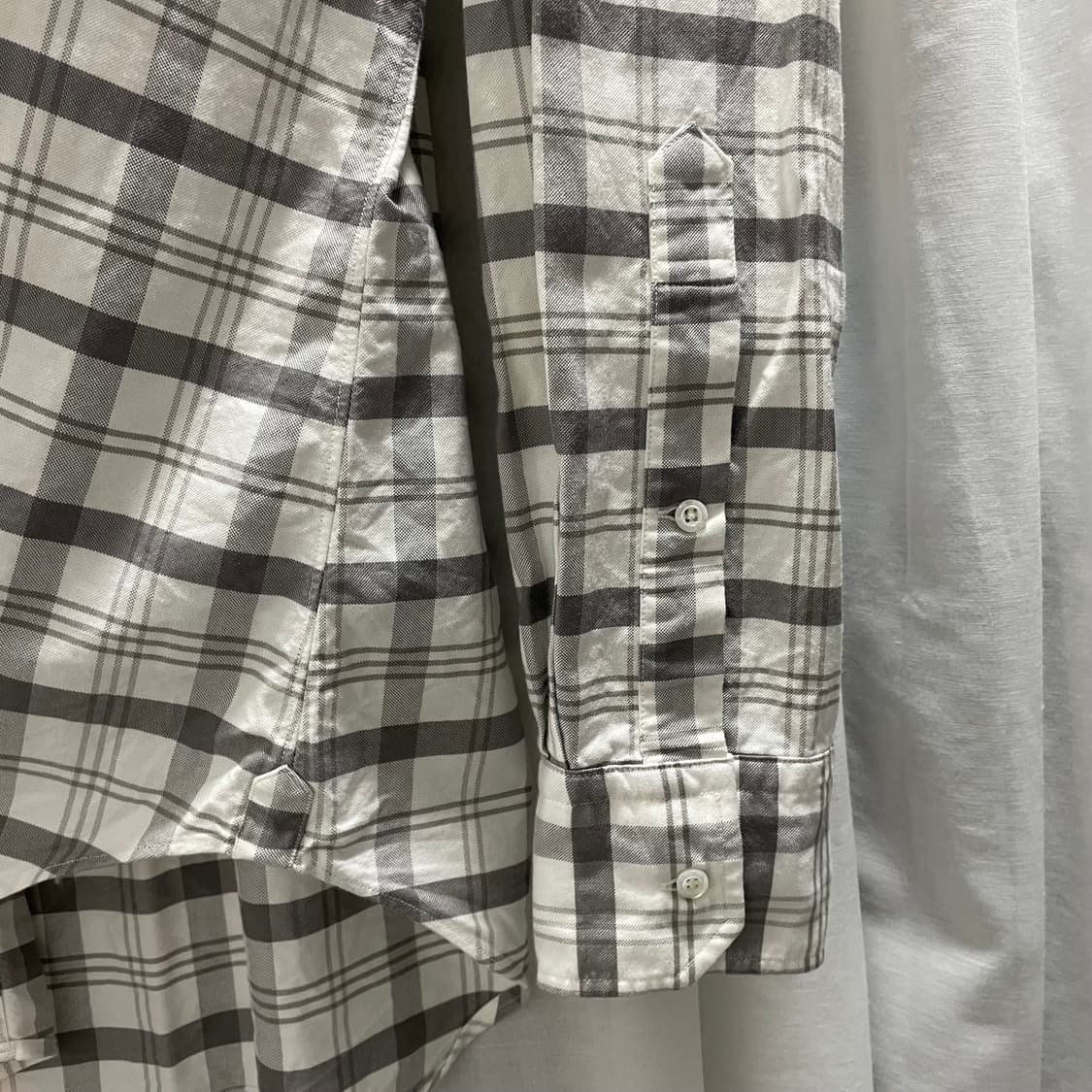 톰브라운/ 트리콜로 테이핑 그레이 체크 셔츠/ 3 상품이미지6