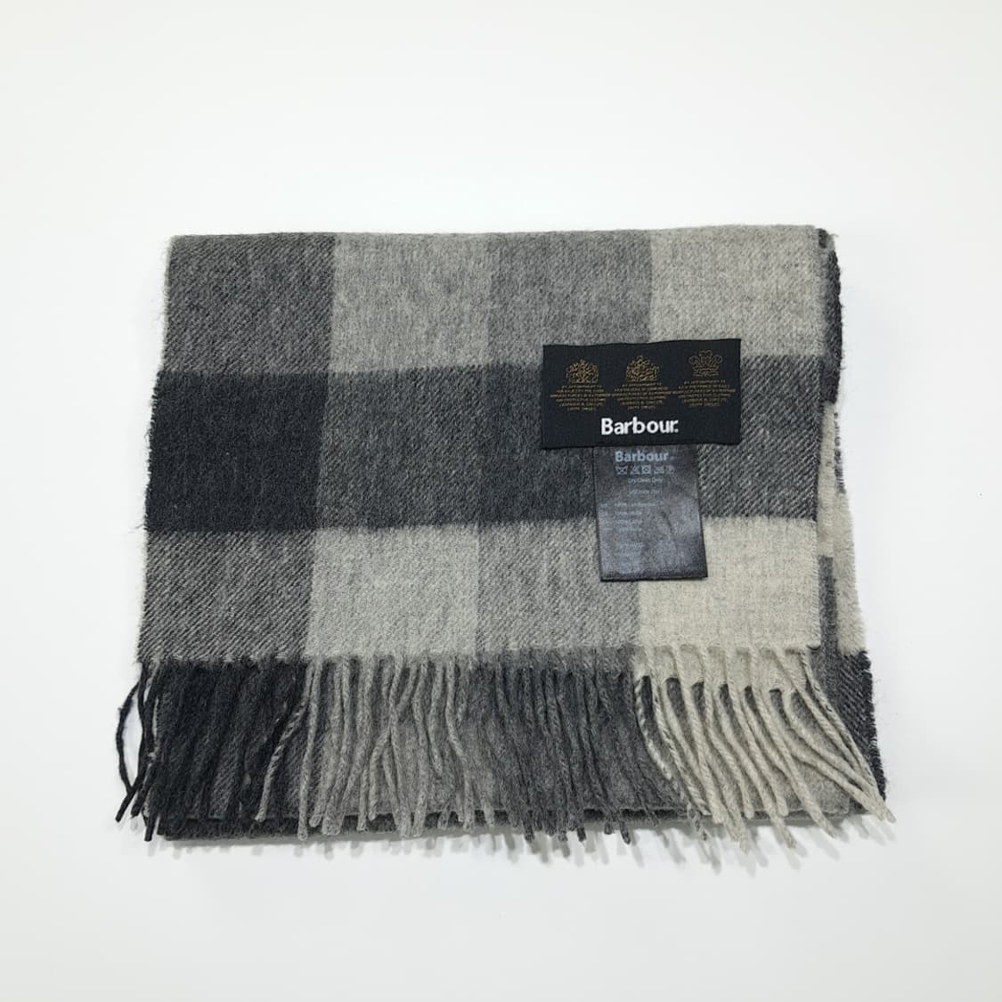 MX630 바버 00s 램스울 버팔로 체크 차콜 머플러 목도리 상품이미지6