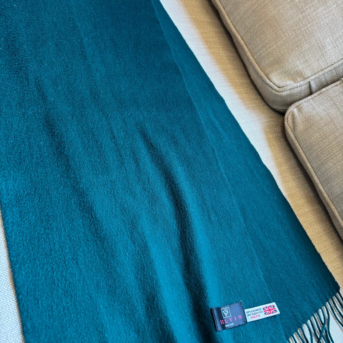 Selvin (셀빈) 영국산 100% 캐시미어 딥그린 머플러 상품이미지9